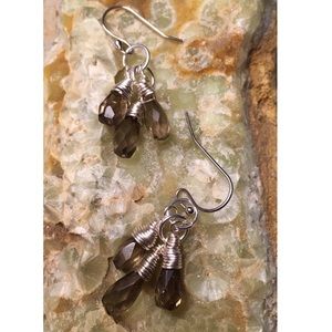Smokey quartz earrings w/sterling silver ear hook